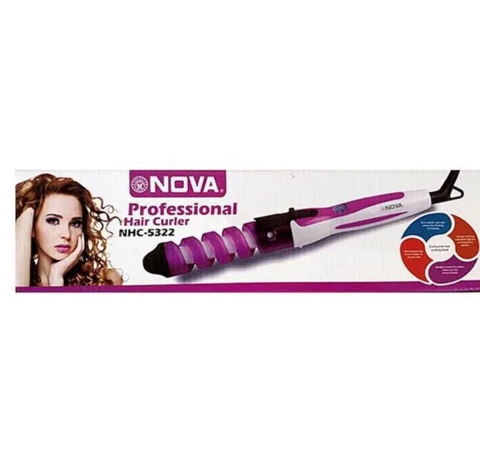 Плойка спиральная для завивки волос Nova Professional Hair Curler NHC-5322, вариант, фото 3