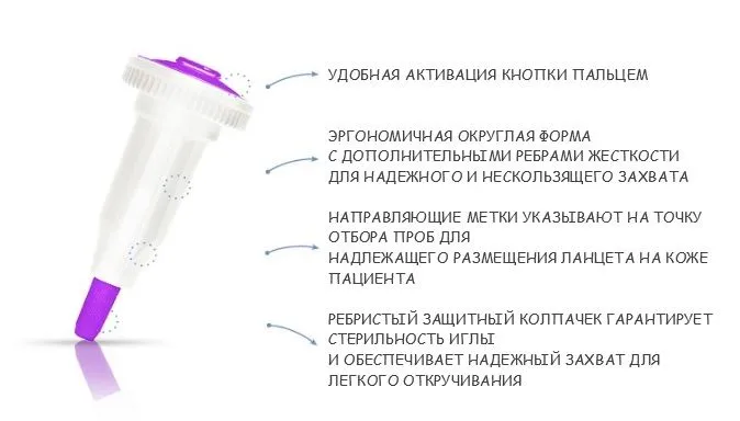 Ланцеты автоматические Haemolance Plus Normal Flow, игла 21G (0,8 мм), глубина прокола 1,8 мм - 10 шт., 21 г, 10 шт, фото 6