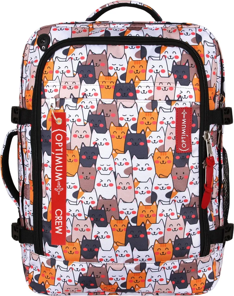 Рюкзак сумка для ручной клади 55 40 20 дорожный Optimum Air RL, котики, вариант, фото 6