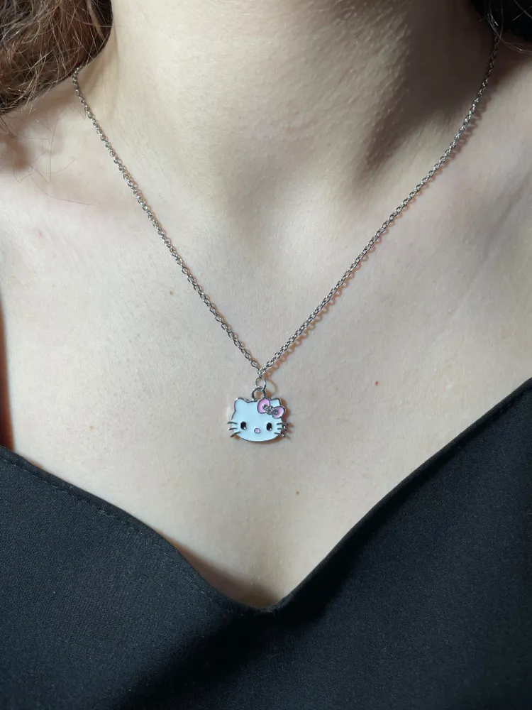 Подвеска на шею Hello Kitty (Хеллоу Китти) / Кулон цепочка бижутерия женская, вариант, фото 2