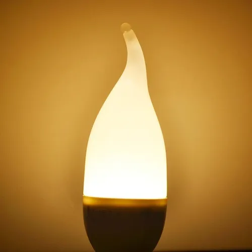 Светодиодная лампочка свеча фигурная E14, 5Вт, Цвет свечения: Теплый белый, матовая. 1 штука