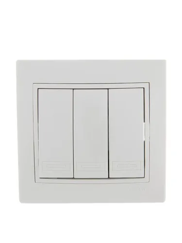 Lezard Mira Белый-Белый Выключатель 3-клавишный скрытая установка (867295) 701-0202-109 - 1 шт