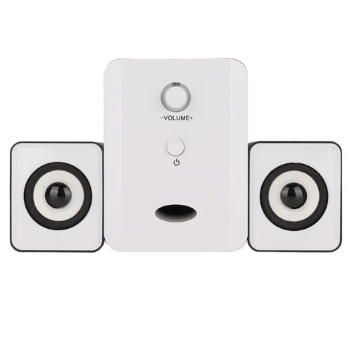 Компьютерные колонки с сабвуфером USB, 2.1 система для ПК, ноутбука, регулировка баса, черный и белы