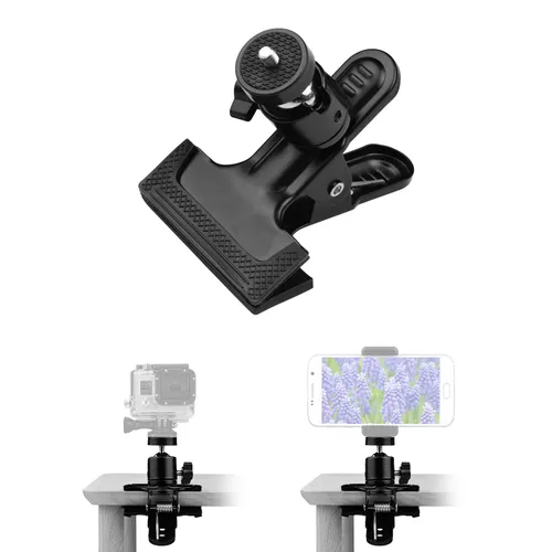 Andoer Многофункциональный металлический зажим для фото- и видеосъемки с мини-штативной головкой для