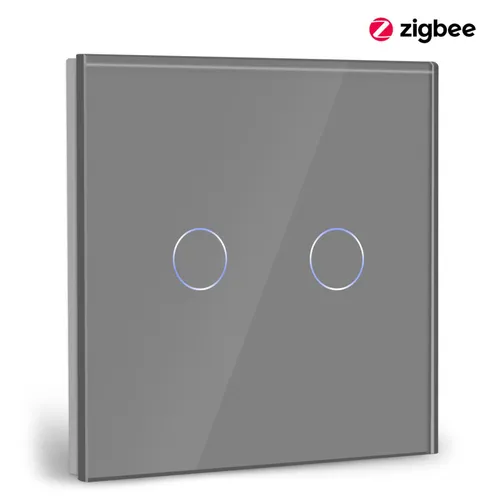 Сенсорный выключатель Zigbee двухклавишный, умный выключатель для Алисой, 2 клавиши, без нуля на, ра
