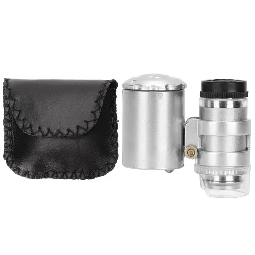 Лупа карманная 60x с LED и UV подсветкой для проверки купюр, ювелирных изделий, антиквариата, нефрит