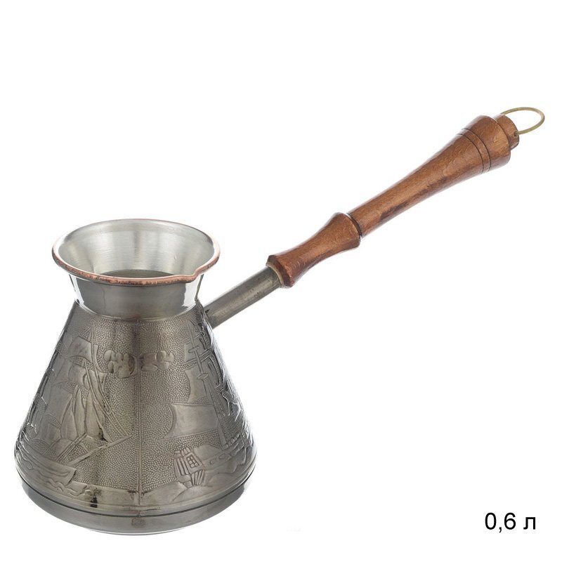 Турка для кофе медная 0,64 л. Алые паруса. Турка для кофе медная 0,64 л. Алые паруса.