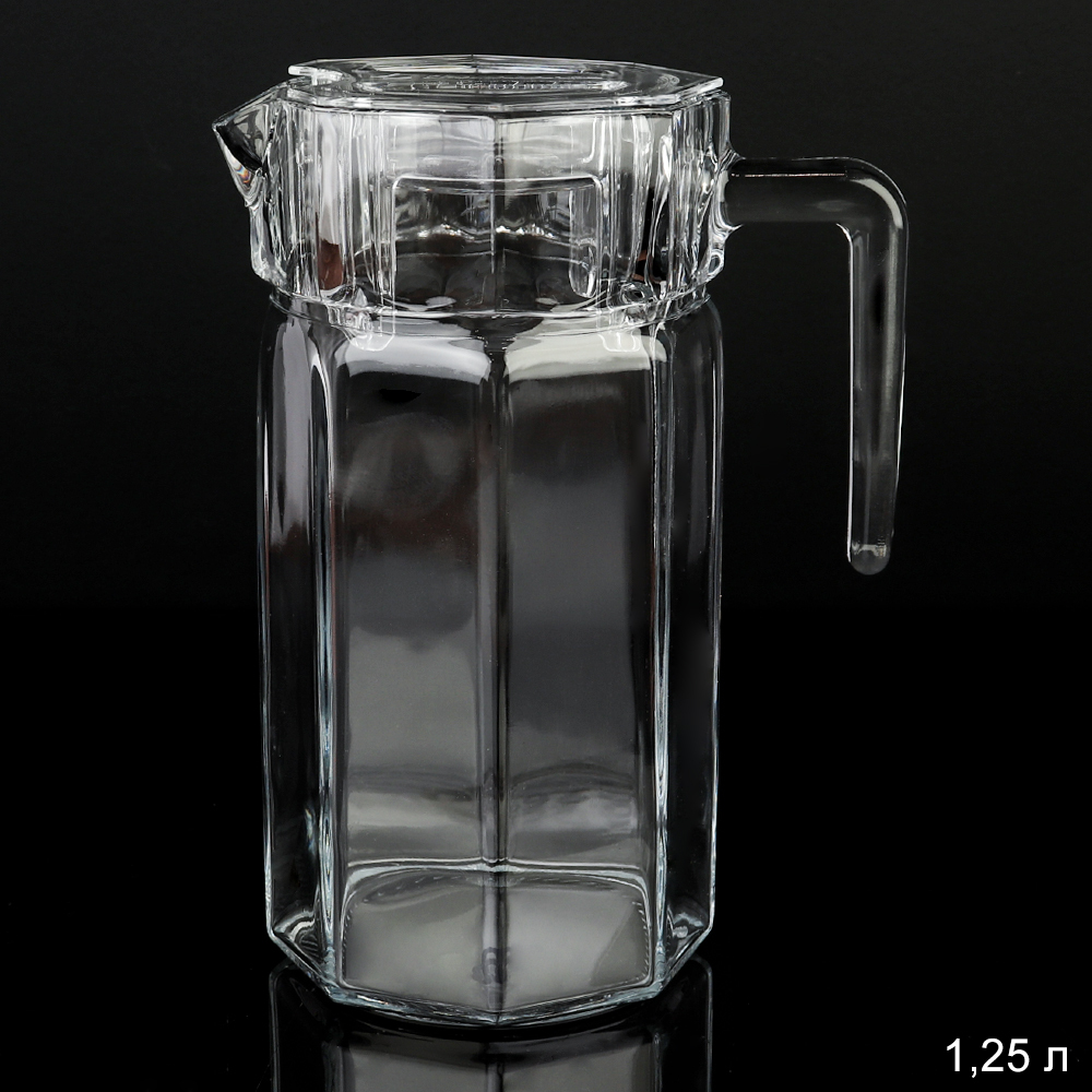 Кувшин 1,250 л. Кошем, акриловая прозрачная крышка.