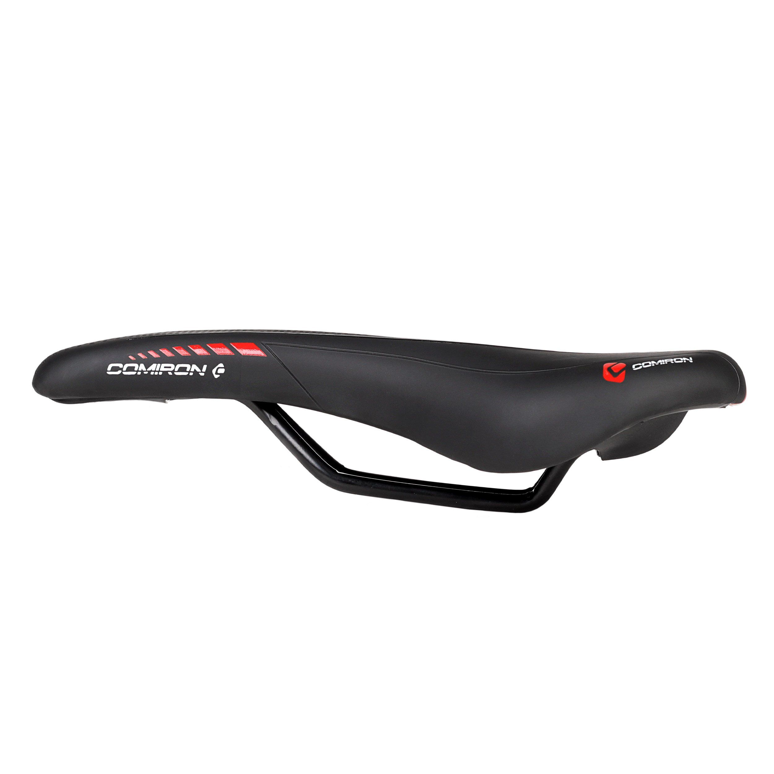 Седло велосипедное MTB COMIRON VINGEGAARD M049 270X140, технологии: DW, ED, полиуретан принтованный глянец, чёрный, красный Седло велосипедное MTB COMIRON VINGEGAARD M049 270X140, технологии: DW, ED, полиуретан принтованный глянец, чёрный, красный