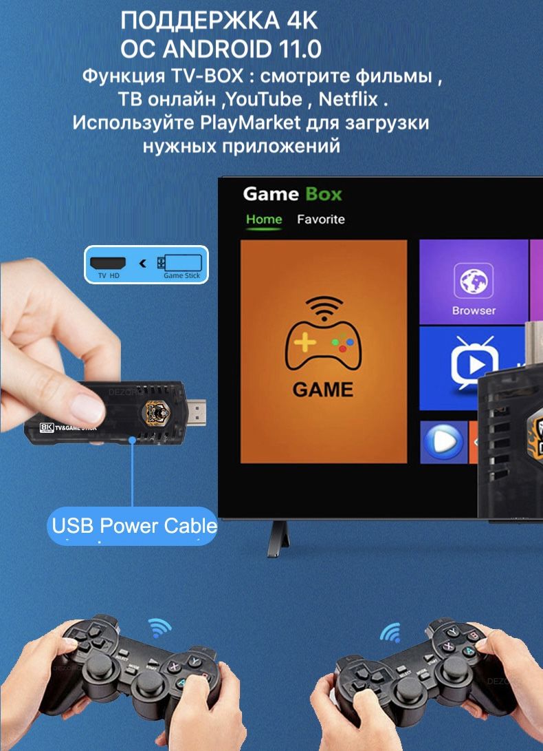 Игровая приставка на Android ,16000 игр ,64 gb , СМАРТ ТВ, игровая консоль  для телевизора , ретро консоль с системой Android, игры для Nintendo / Sega  / PS1 - купить с доставкой