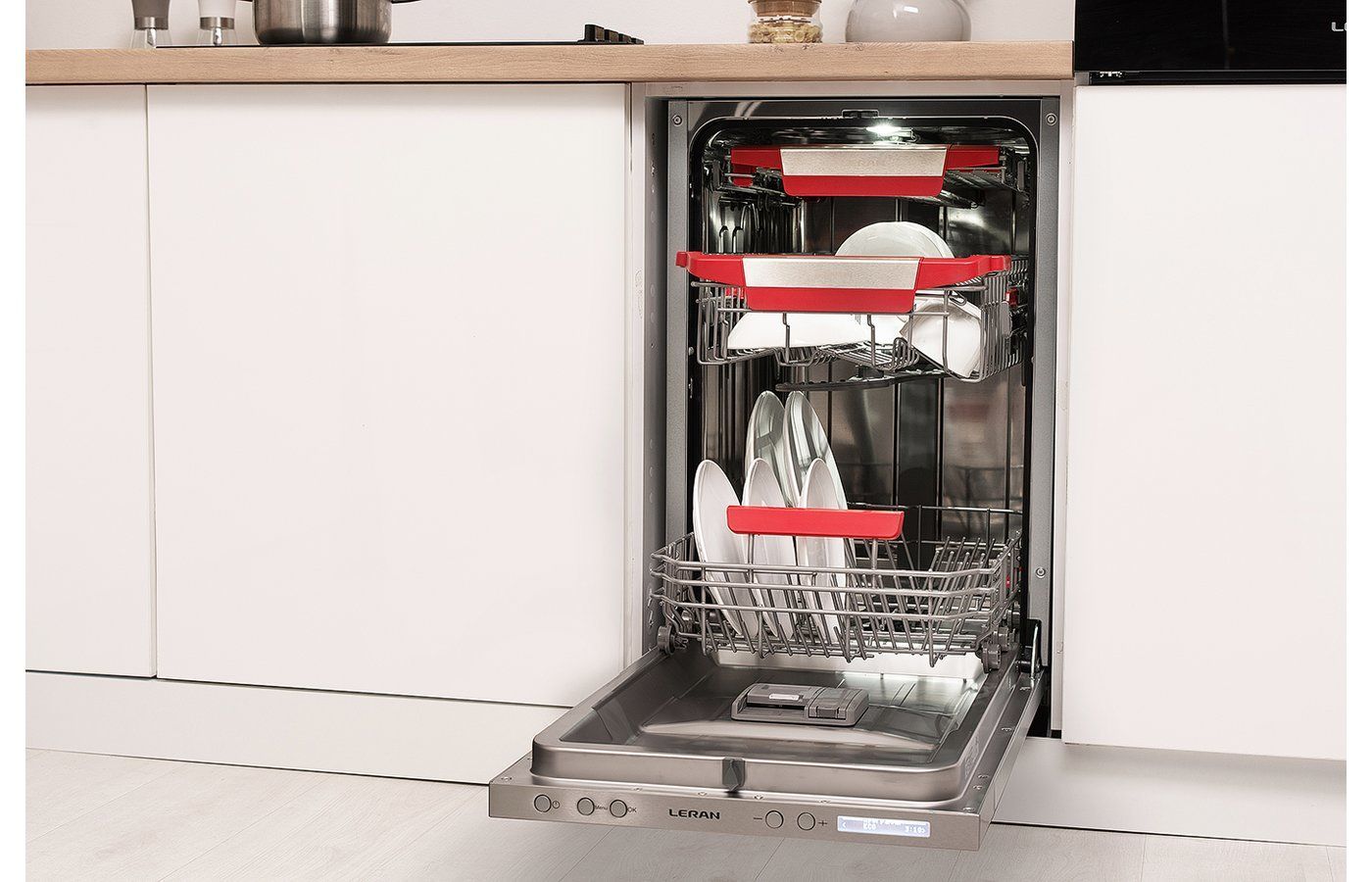 Встраиваемая посудомоечная машина Leran BDW 45-108, серый металлик ...