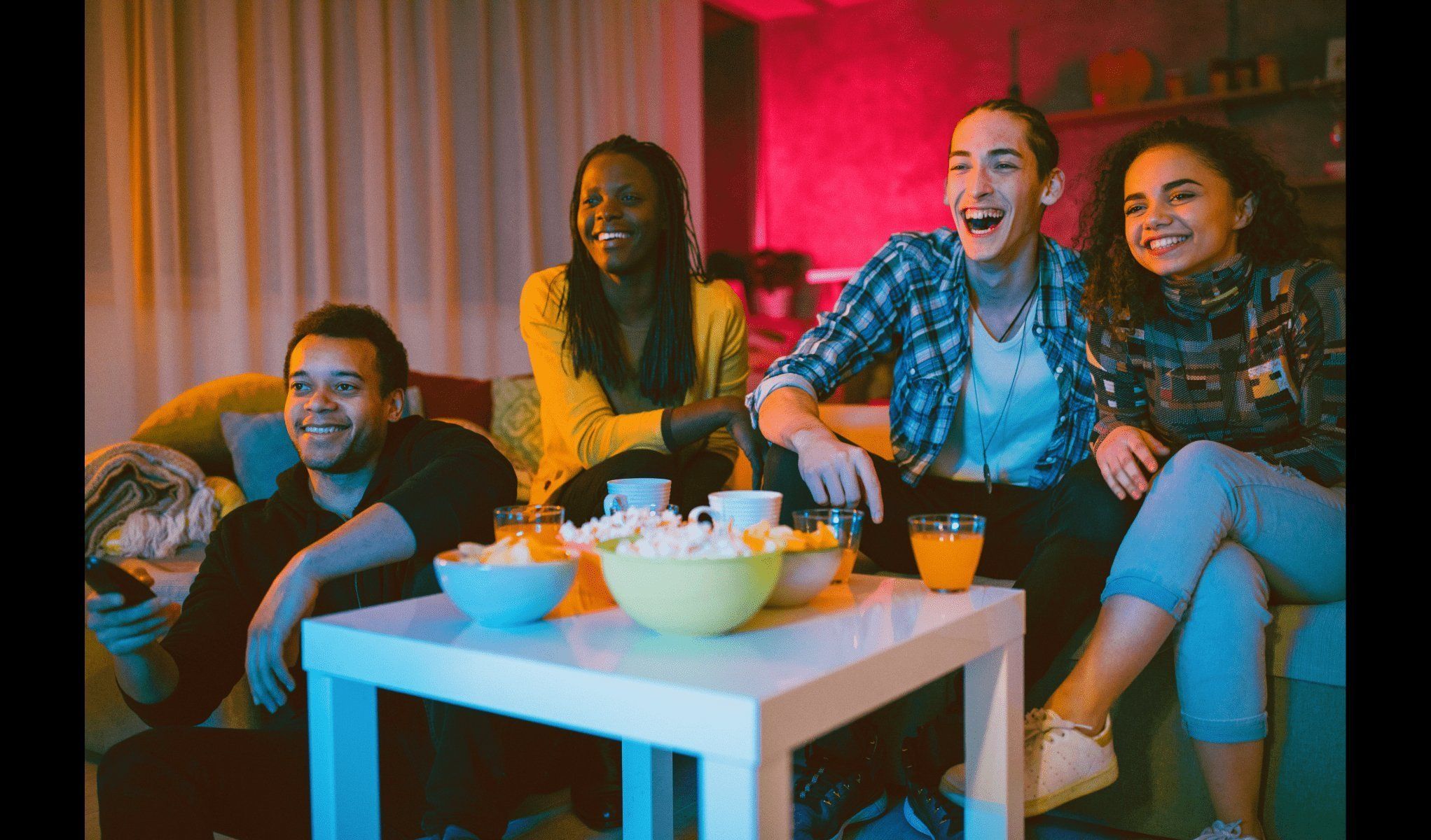 Со sparks. Friends watching movies