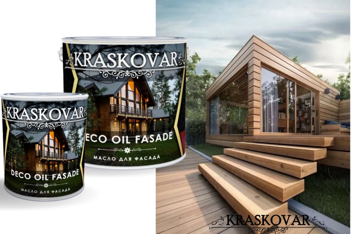 Масло для дерева и фасада Kraskovar Deco Oil Fasade Лиственница 0,75л для  наружных работ пропитка и защита с льняным маслом - купить с доставкой по  выгодным ценам в интернет-магазине OZON (175408678)