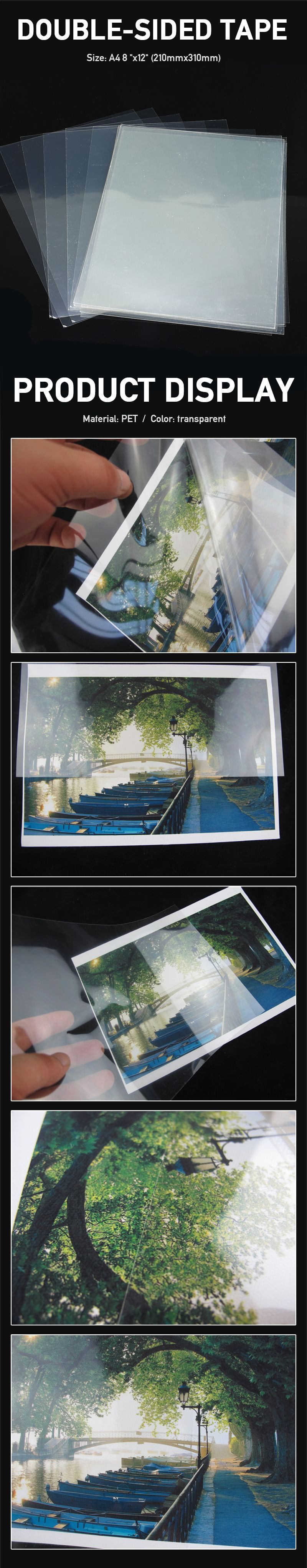 Прозрачная двусторонняя клейкая бумага формата а4, 20шт/комплект ...