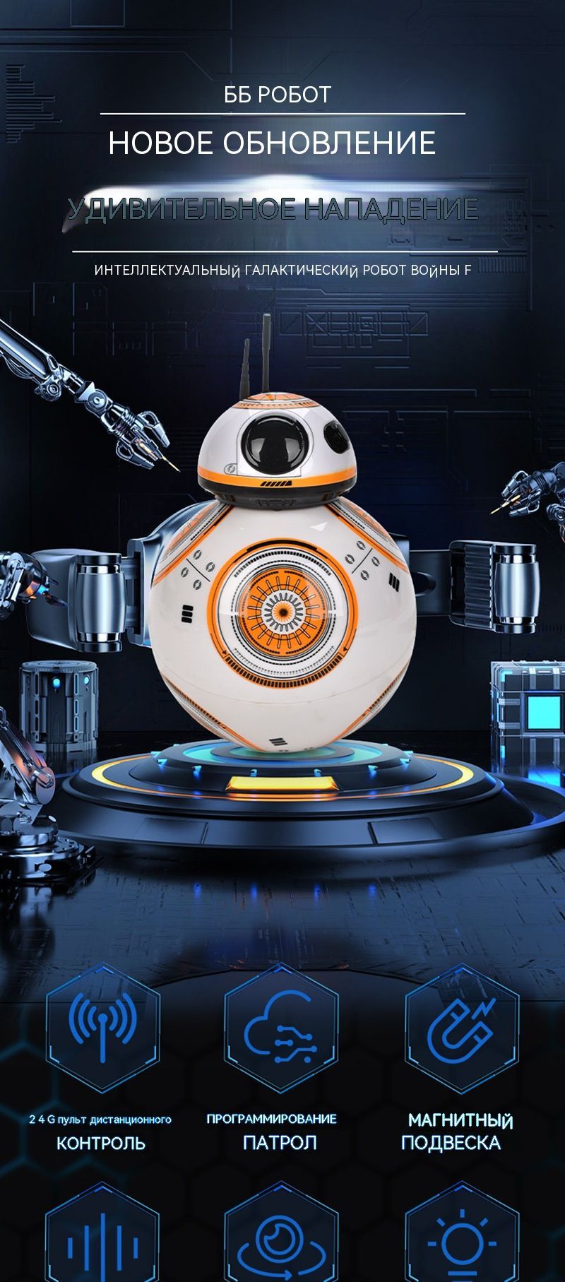 Робот с дистанционным управлением Star Wars BB-8 - купить с доставкой по  выгодным ценам в интернет-магазине OZON (1421958095)