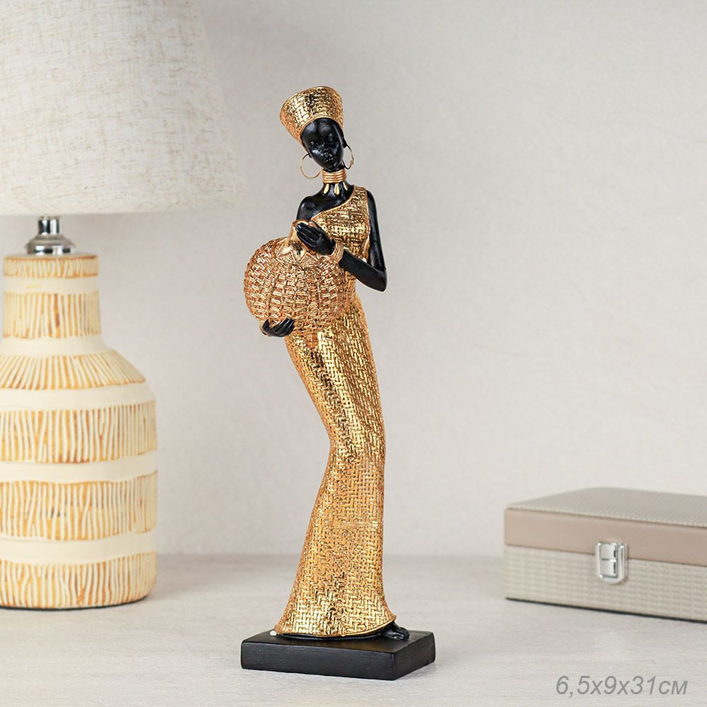 Статуэтка Африканка, полистоун, 10 х 9,5 х 32 см