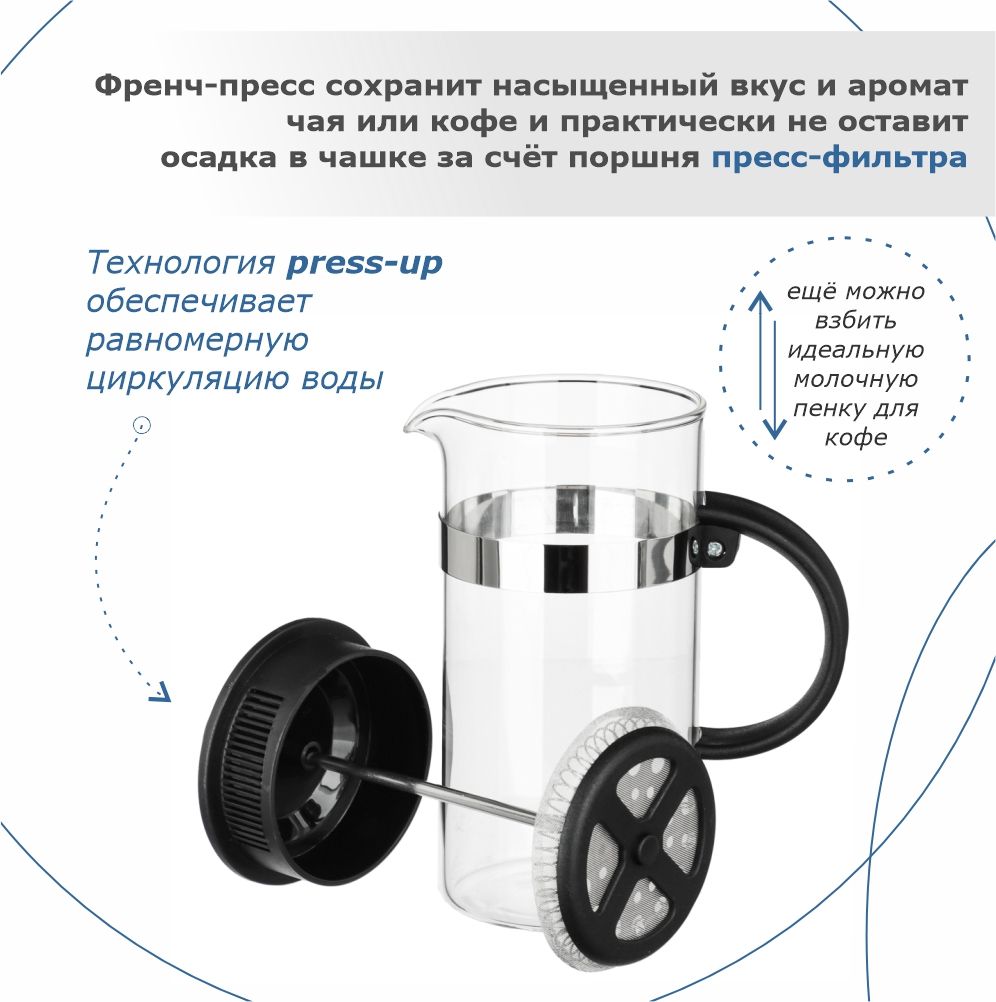 Френч-пресс KONONO, чайник заварочный стеклянный, заварник для чая 350 мл -  купить с доставкой по выгодным ценам в интернет-магазине OZON (471955591)