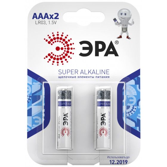 ЭРА Батарейка AAA, L (щелочной) тип, 1,5 В, 2 шт купить на OZON по ...