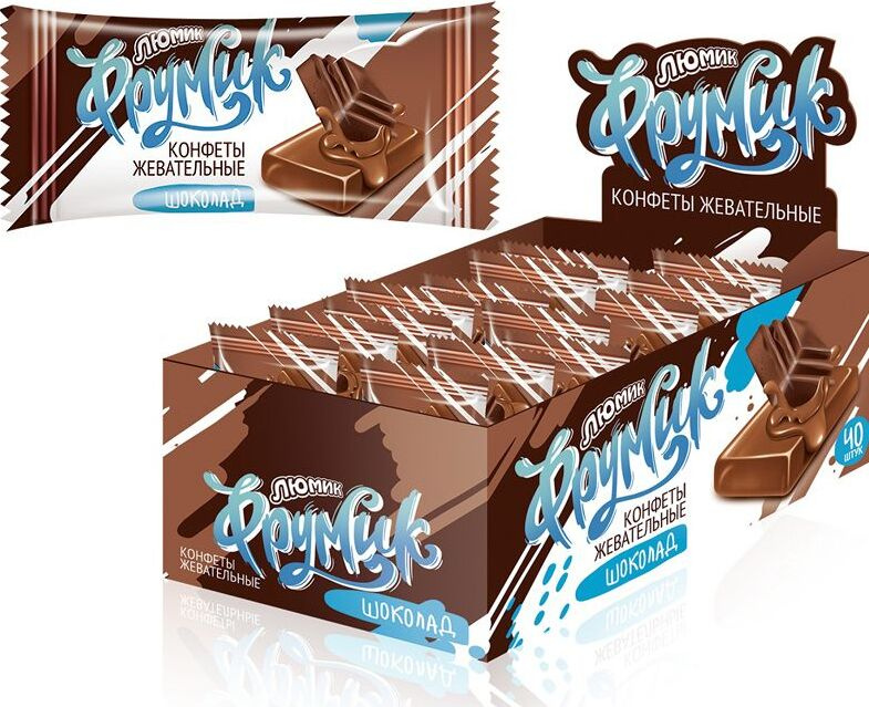 Жевательные конфеты Люмик "Фрумик" со вкусом шоколада (40 шт. * 4 гр ...