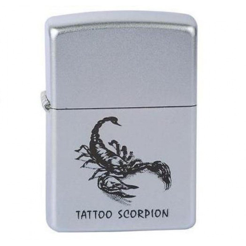 Зажигалка бензиновая ZIPPO Tattoo Scorpion Satin Chrome #1