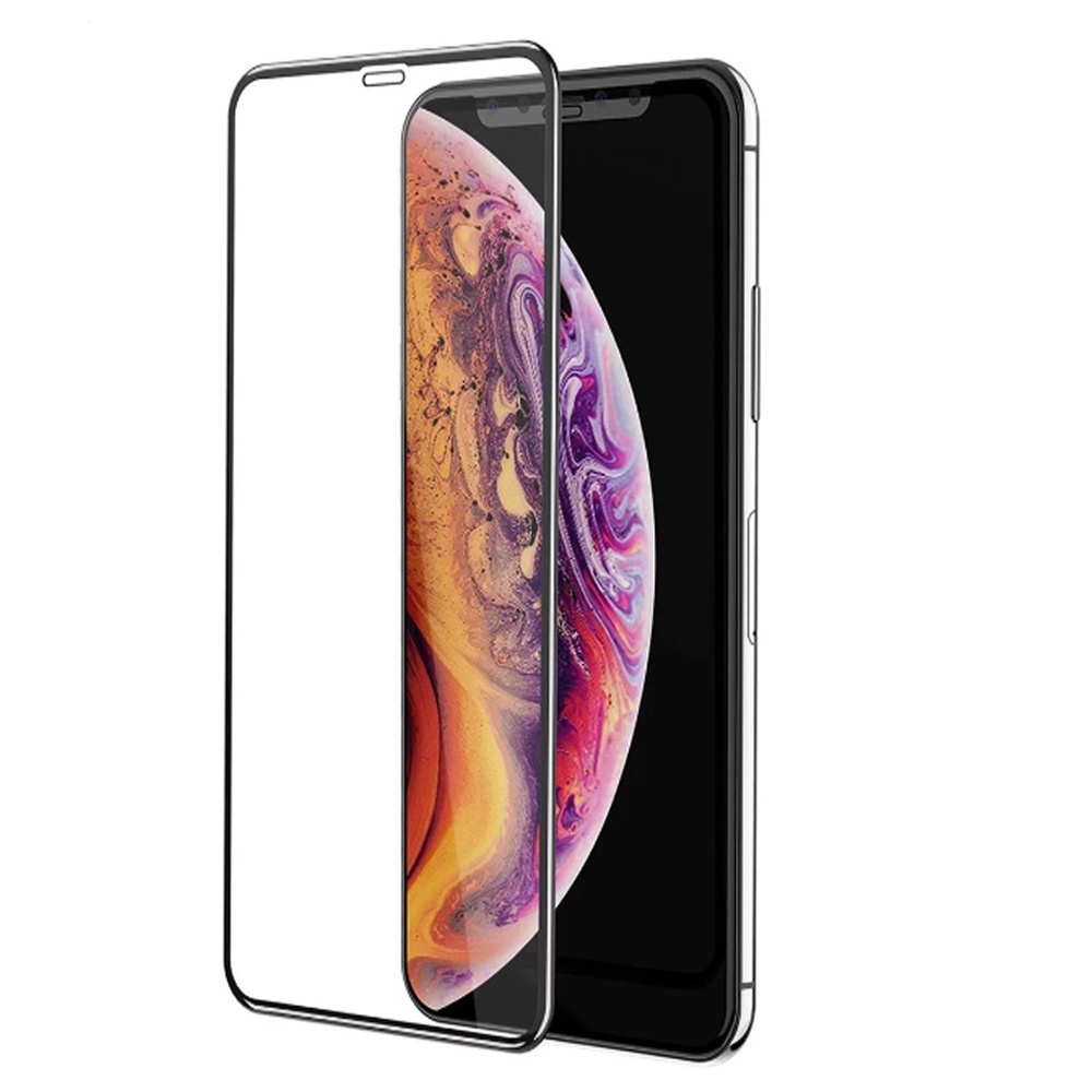 Защитное стекло 5D Tempered Glass для iPhone XS Max полный клей(черная  рамка) - купить с доставкой по выгодным ценам в интернет-магазине OZON  (172800779)