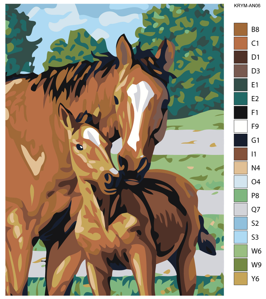 Картина по номерам,"Живопись по номерам", 36 x 48, KRYM-AN06, лошадь ...