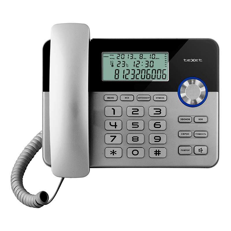 Телефон проводной TEXET TX-259 черный/серебристый - купить с доставкой ...