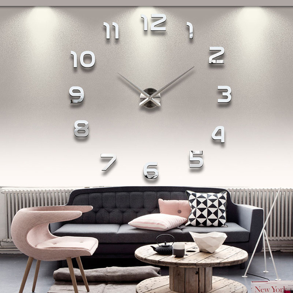 Часы настенные аппликация , диаметр 50-70 см, интерьерные, серебро - купить по низкой цене в интернет-магазине OZON (590837100)