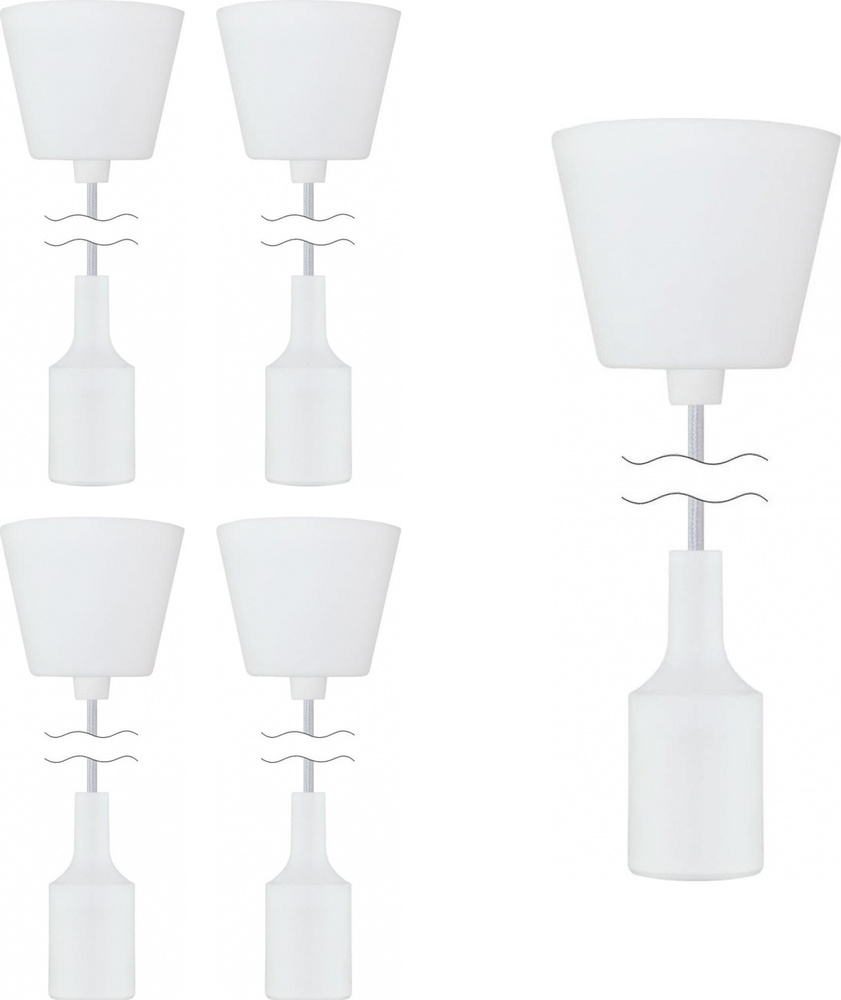 Патрон TDM Electric E27 пластиковый с подвесом белый (комплект из 4 шт ...