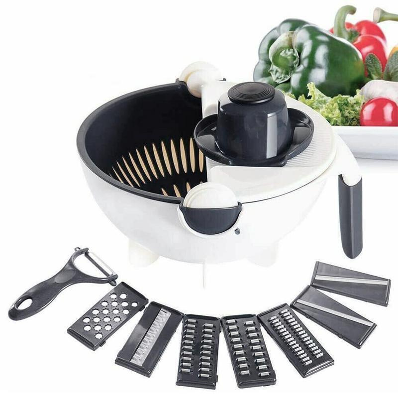 Овощерезка - дуршлак 10 в 1 Wet Basket Vegetable Cutter #1