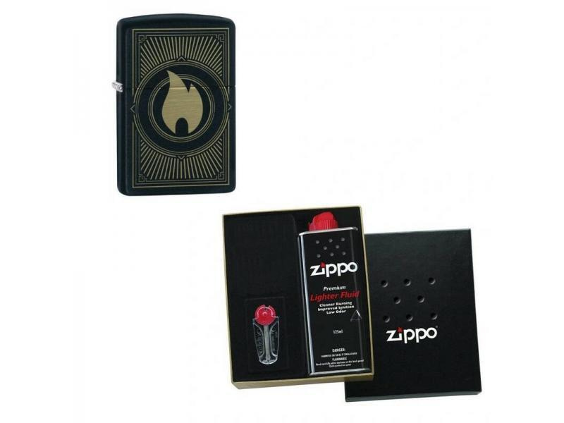 Зажигалка ZIPPO Classic 49217 в подарочной упаковке + топливо и кремни  #1