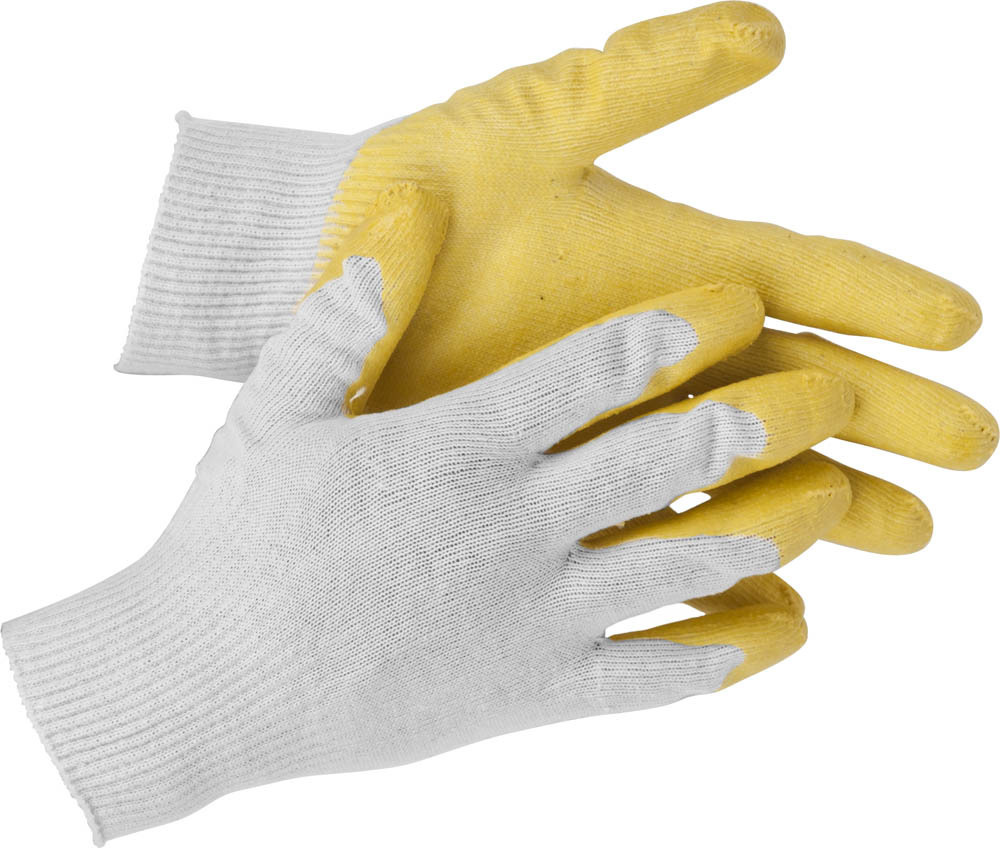 STAYER PROTECT, S-M, эластичные, натуральный хлопок, перчатки с латексным обливом (11408-S)  #1