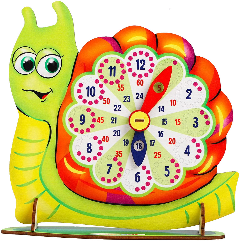 Обучающая игра Smile Decor Часы "Улитка", 24 часовой циферблат с секундами, знакомство с часами, формирование представления о времени - купить с доставкой по выгодным ценам в интернет-магазине OZON (230767924)