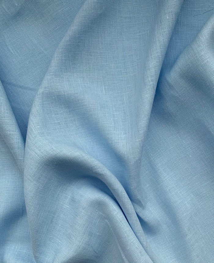 Ткань для шитья Ellie Fabrics, лен умягченный нежно-голубой, 1 метр х 1 ...