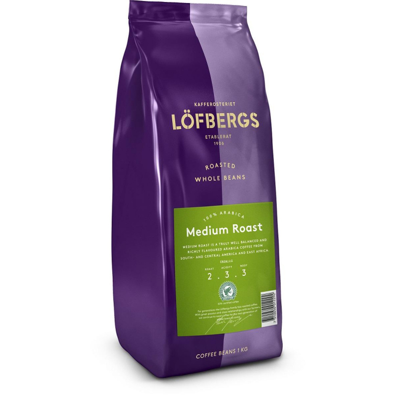 Кофе в зернах Lofbergs Medium Roast,1кг #1