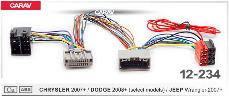 Штатный ISO разъем для магнитол Chrysler, Dodge, Jeep Wrangler. Carav 12-234.  #1