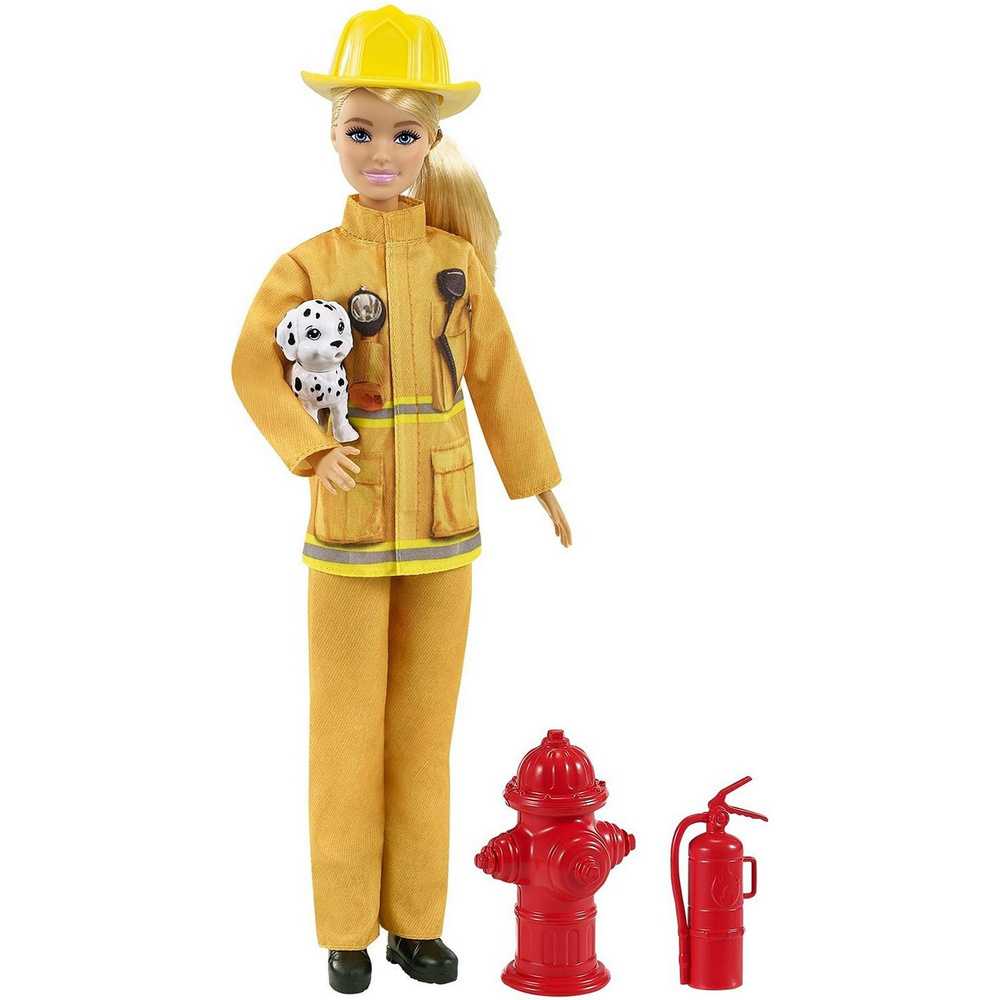 Кукла Barbie в пожарной форме с тематическими аксессуарами GTN83  #1