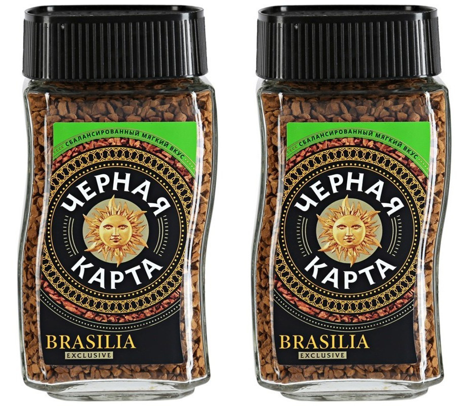 Кофе растворимый "Черная Карта", (Exclusive Brasilia), 190 ГР х 2 ШТ ...