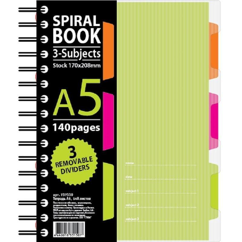 Бизнес-тетрадь Attache Selection Spiral Book A5 140 листов салатовая в клетку на спирали (170x206 мм) #1