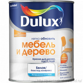 Краска DULUX "Мебель и дерево" 2 литра белая #1