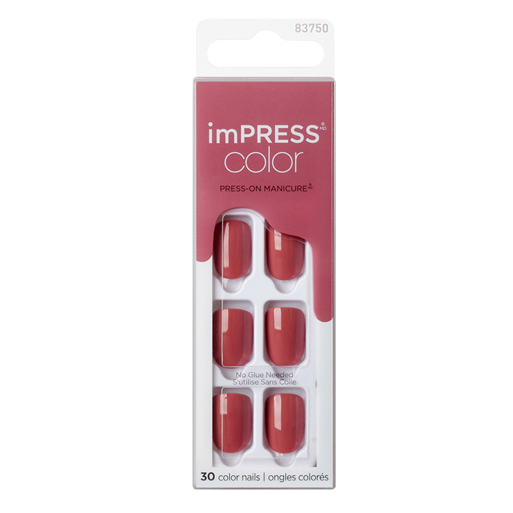 Kiss Твердый лак Импресс Маникюр Однотонный "Теплый каштан", длина короткая Impress Manicure Color KIMC011C #1