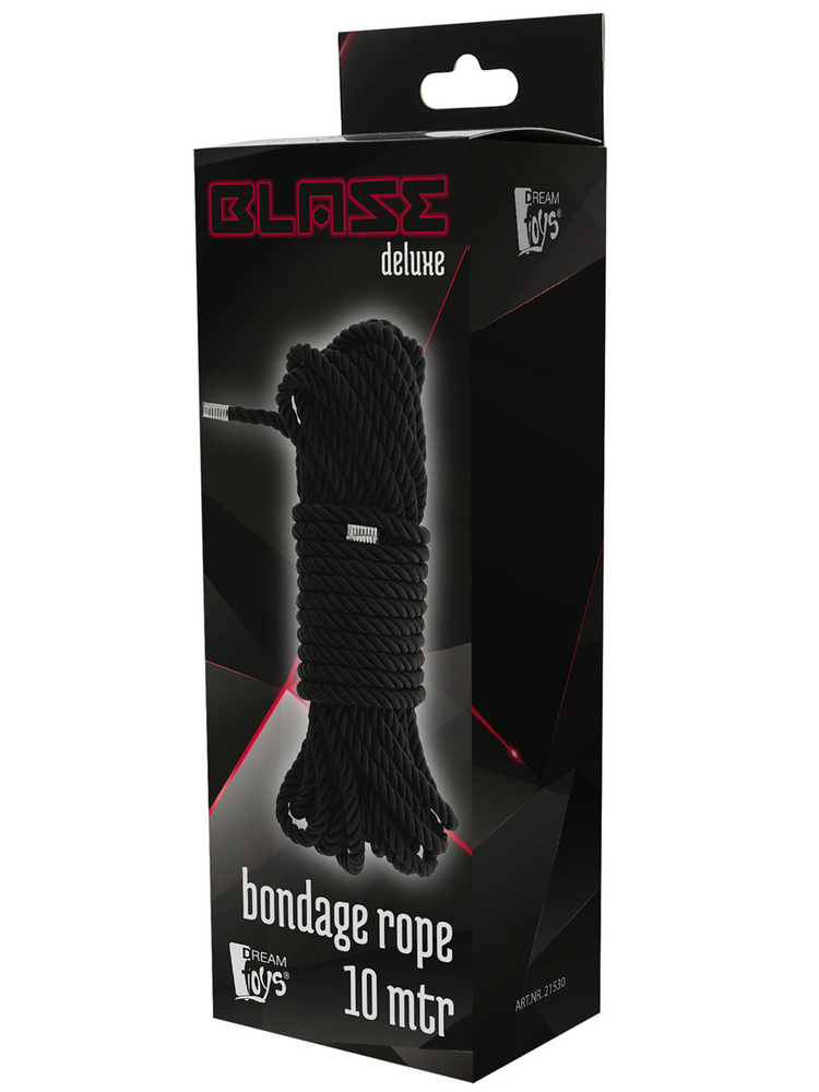 Черная БДСМ верёвка "BLAZE DELUXE BONDAGE ROPE" для связывания, бондажа, 10м.  #1