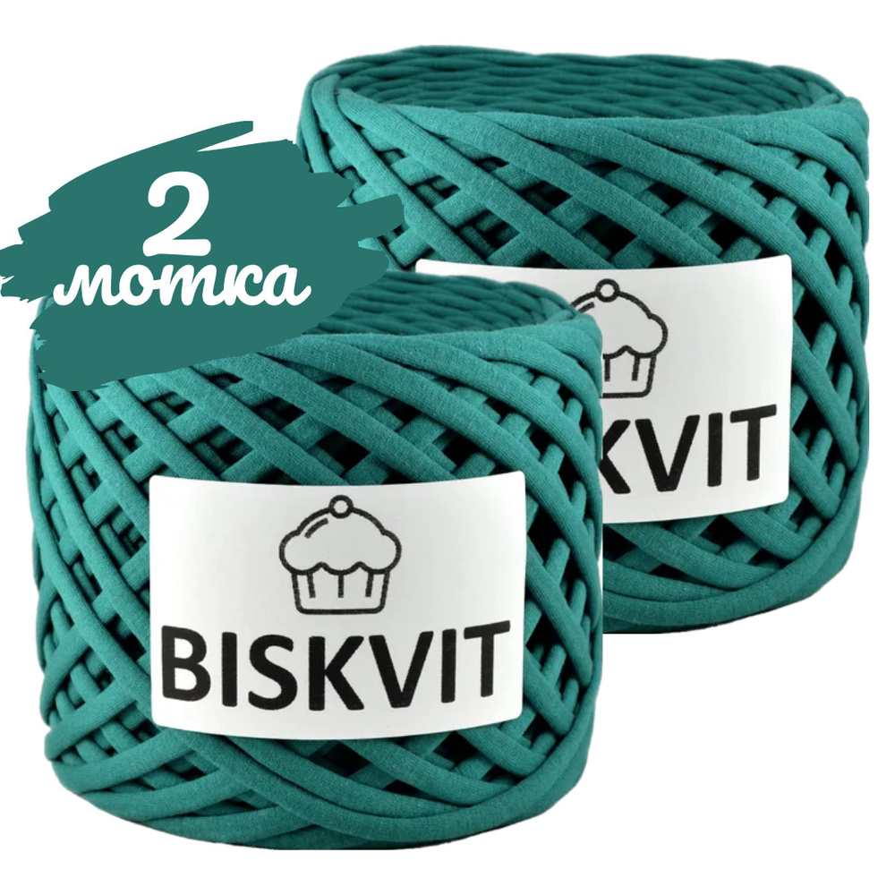 Трикотажная пряжа Biskvit петроль, 100м., лицевая, 2шт. (бисквит)  #1