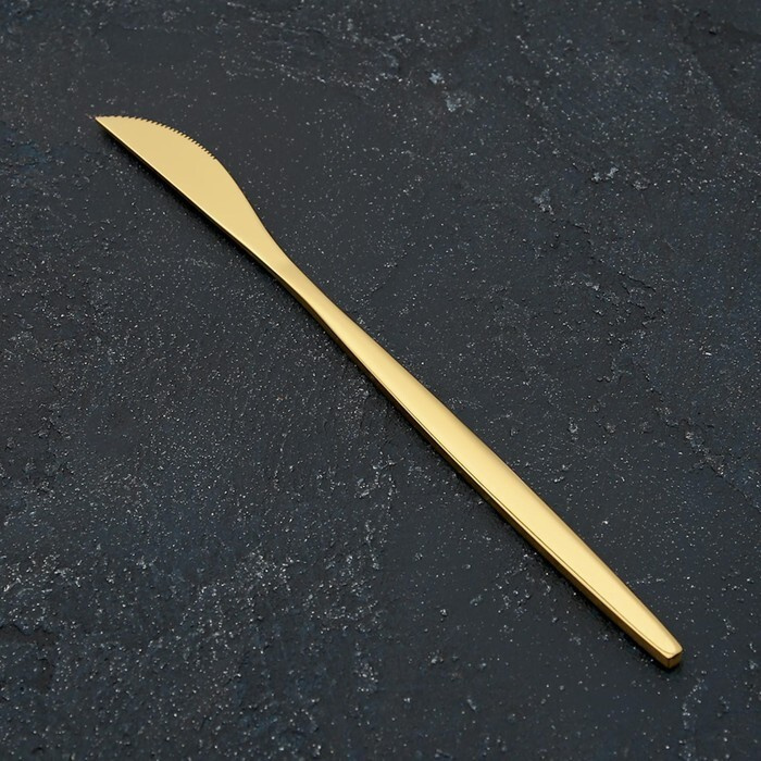 Нож столовый Magistro "Блинк", h 22 см, на подвесе, цвет золотой  #1