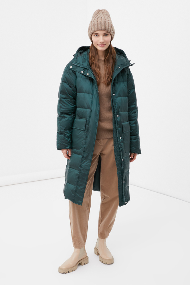 Пальто Finn Flare, Зима, размер 50, цвет темно-зеленый, Нейлон - купить ...