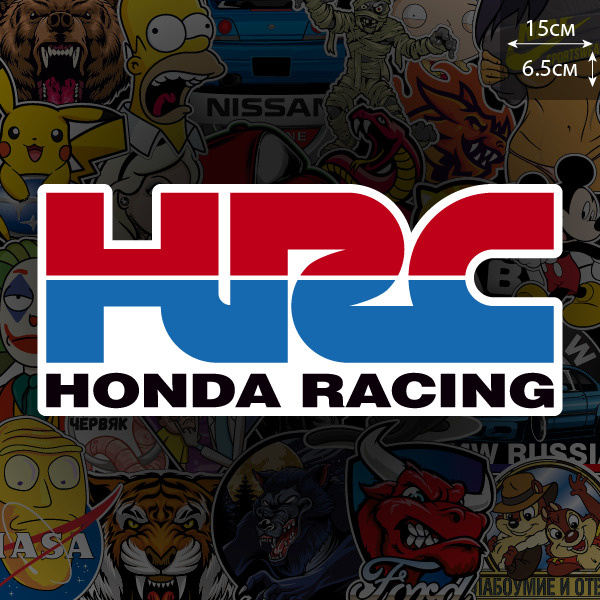 Наклейка на авто HRC Honda Racing #1