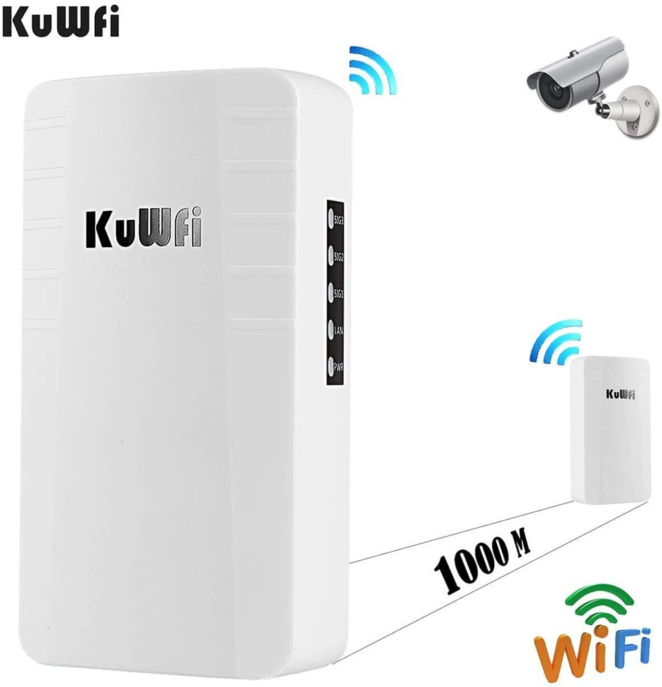 Роутер Уличный мост-маршрутизатор Wi-Fi KuWFi Wireles Outdor Bridge 2,4G (  2 передатчика в комплекте ), белый, 2.4 ГГц купить по низкой цене с  доставкой в интернет-магазине OZON (464278522)