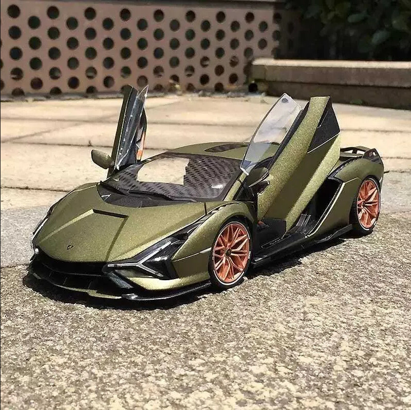 Машинка коллекционная Lamborghini Sian FKP 37, длина 21 см., Ламборгини, Ламба Сиан, масштаб 1:18, свет #1