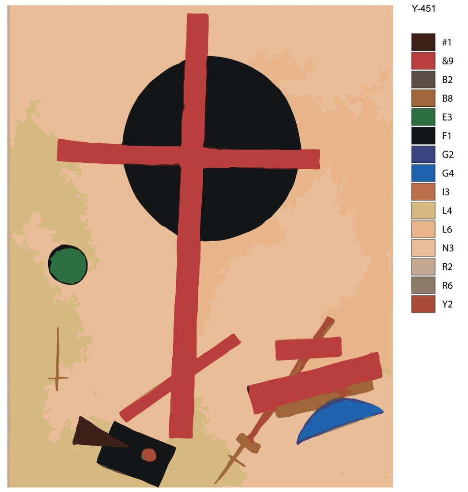 Картина по номерам Y-451 "Казимир Малевич - Крест, распятие ...