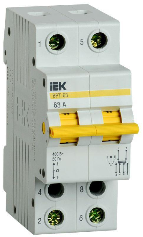 Выключатель-разъединитель трехпозиционный 2п ВРТ-63 63А IEK MPR10-2-063  #1